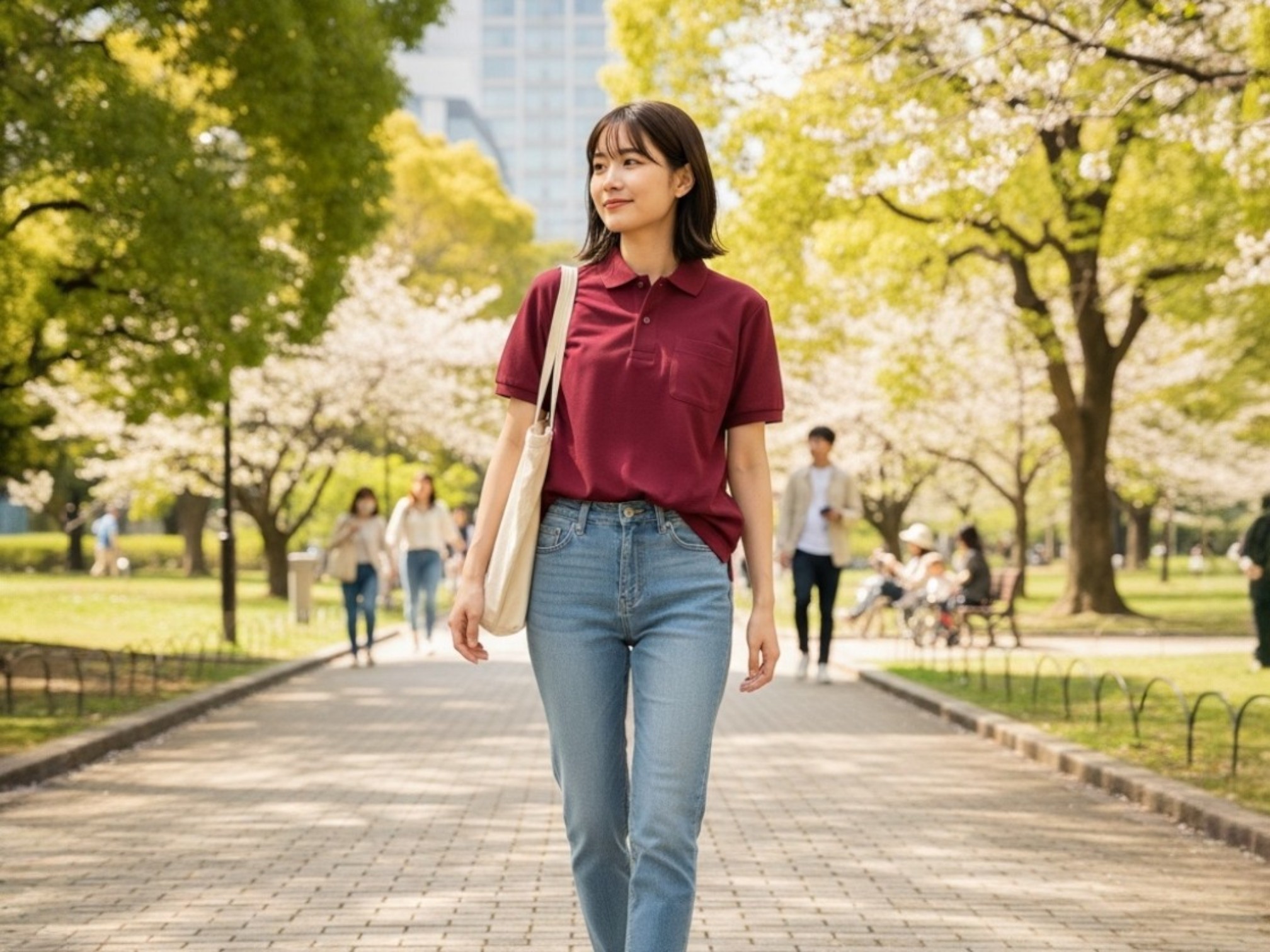 5.8オンスT/Cポロシャツ（ポケット付）（着用例）