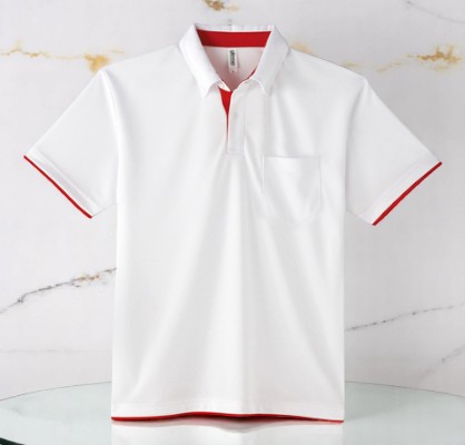 4.4オンスドライレイヤードボタンダウンポロシャツ（ポケット付）