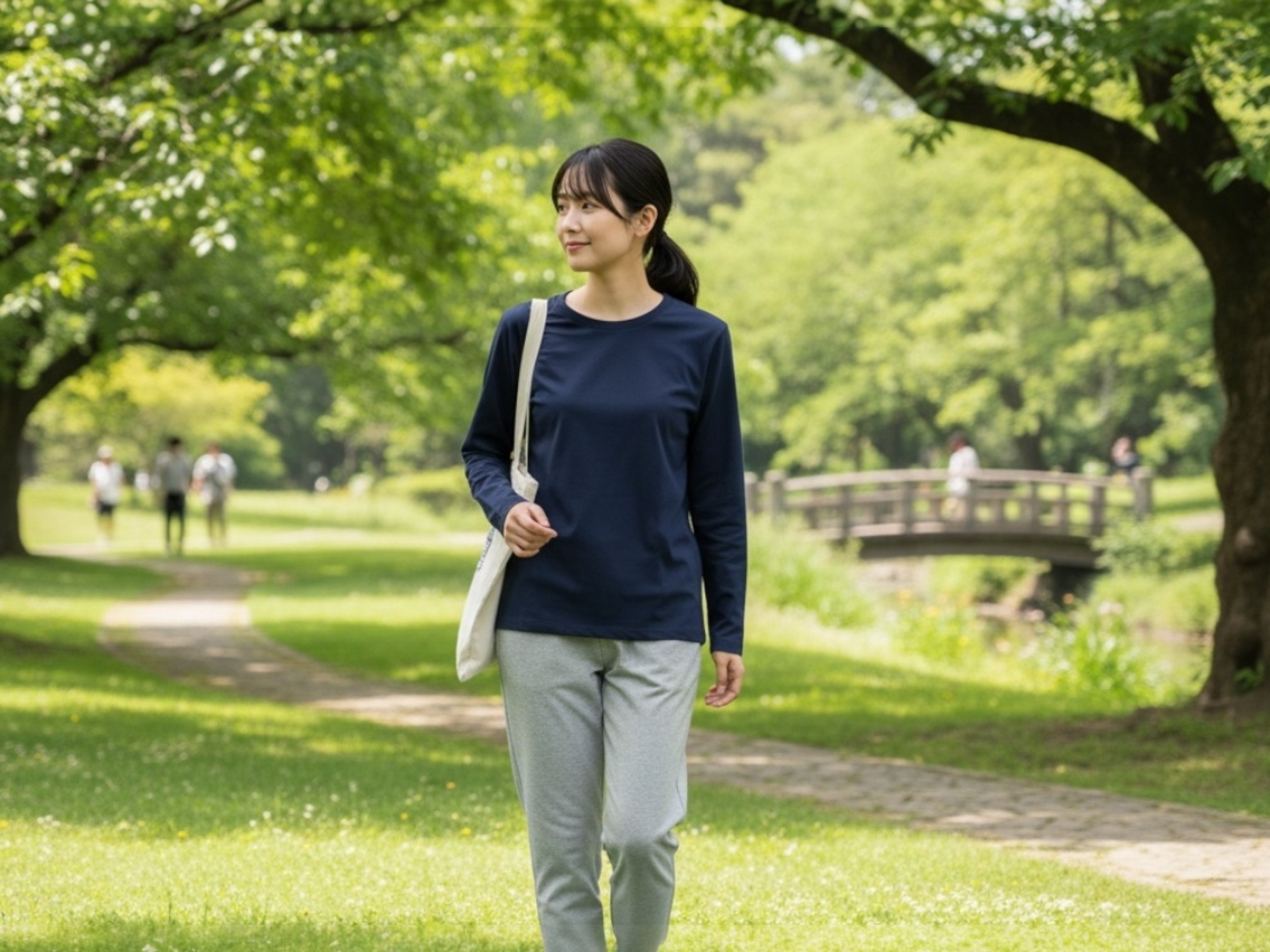 3.5オンスインターロックドライ長袖Tシャツ（着用例）