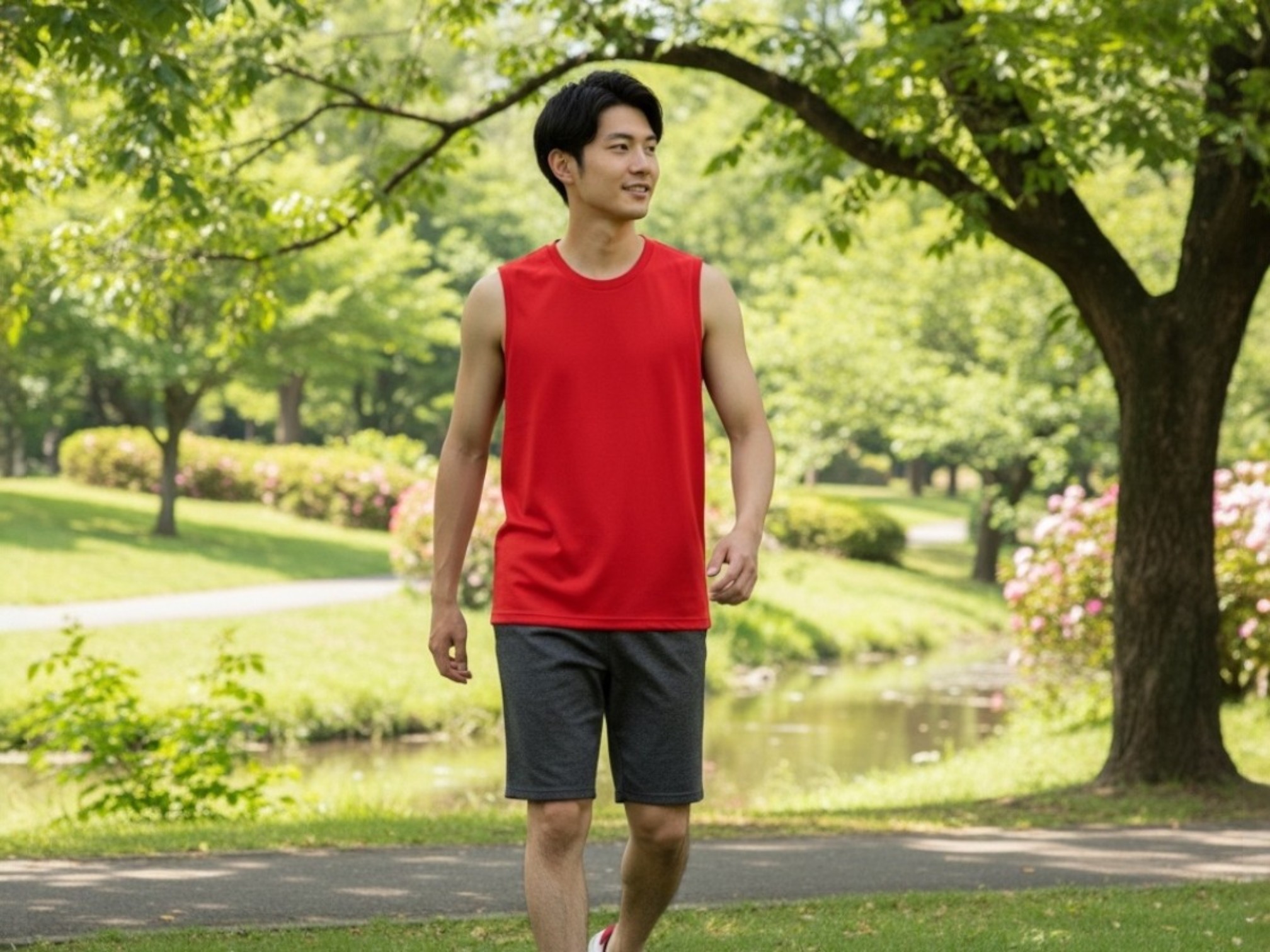 3.5オンスインターロックドライノースリーブ（着用例）