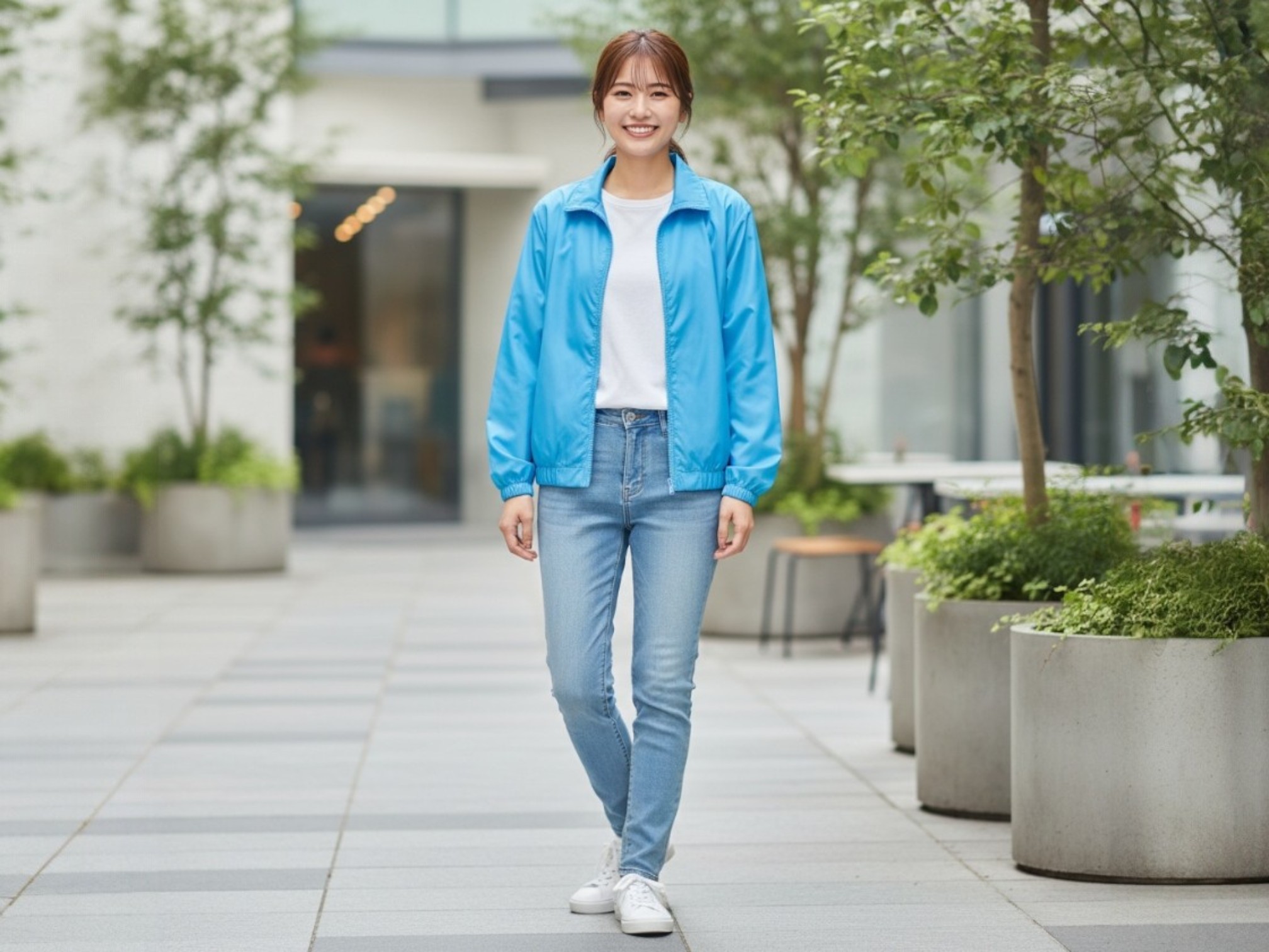 ベーシックカラーブルゾン（着用例）