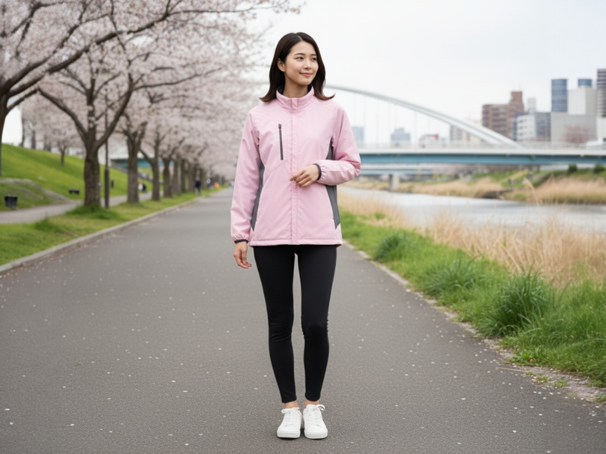 裏フリースストレッチジャケット（着用例）