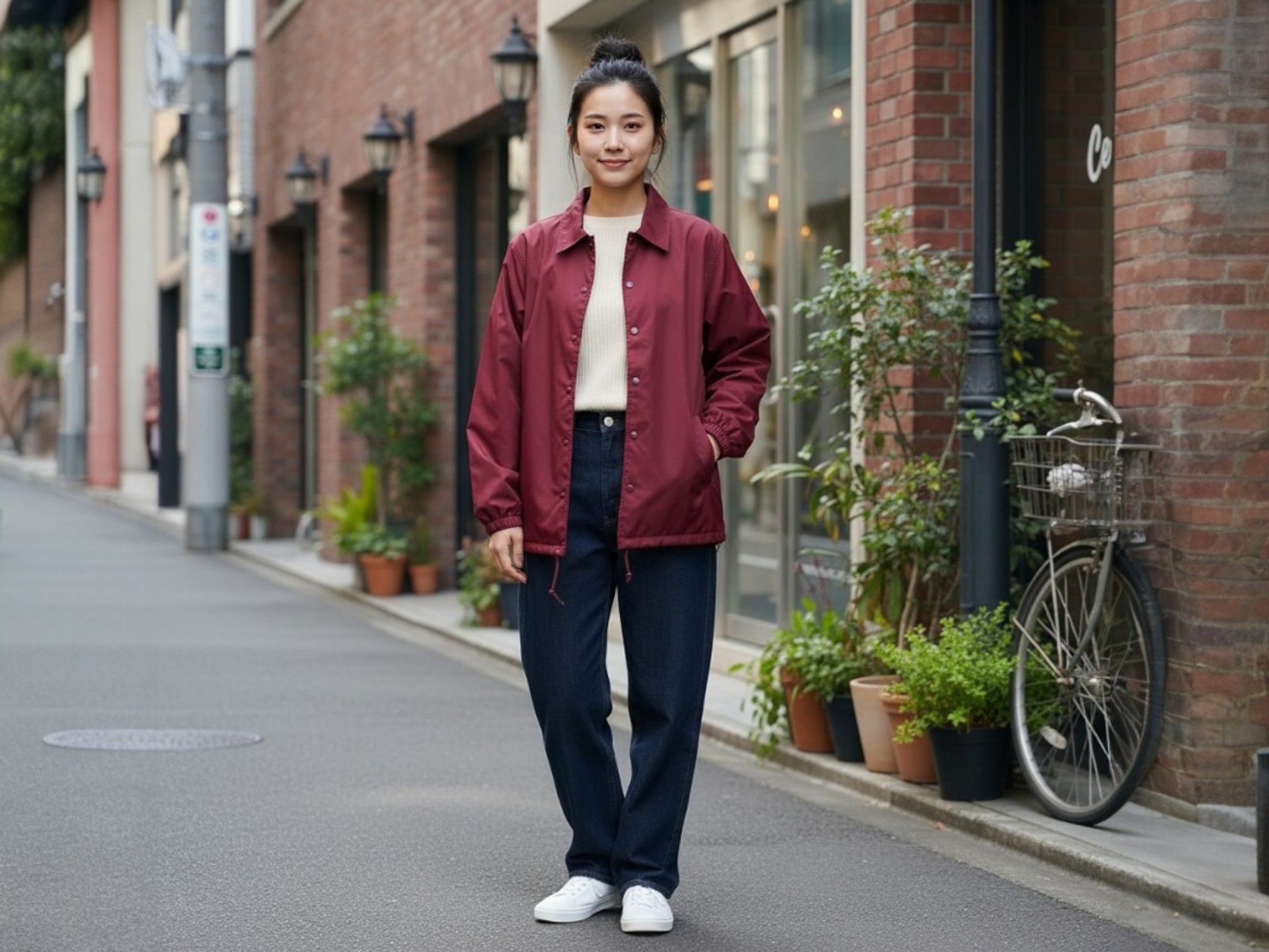 ナイロン コーチ ジャケット（裏地付）（着用例）