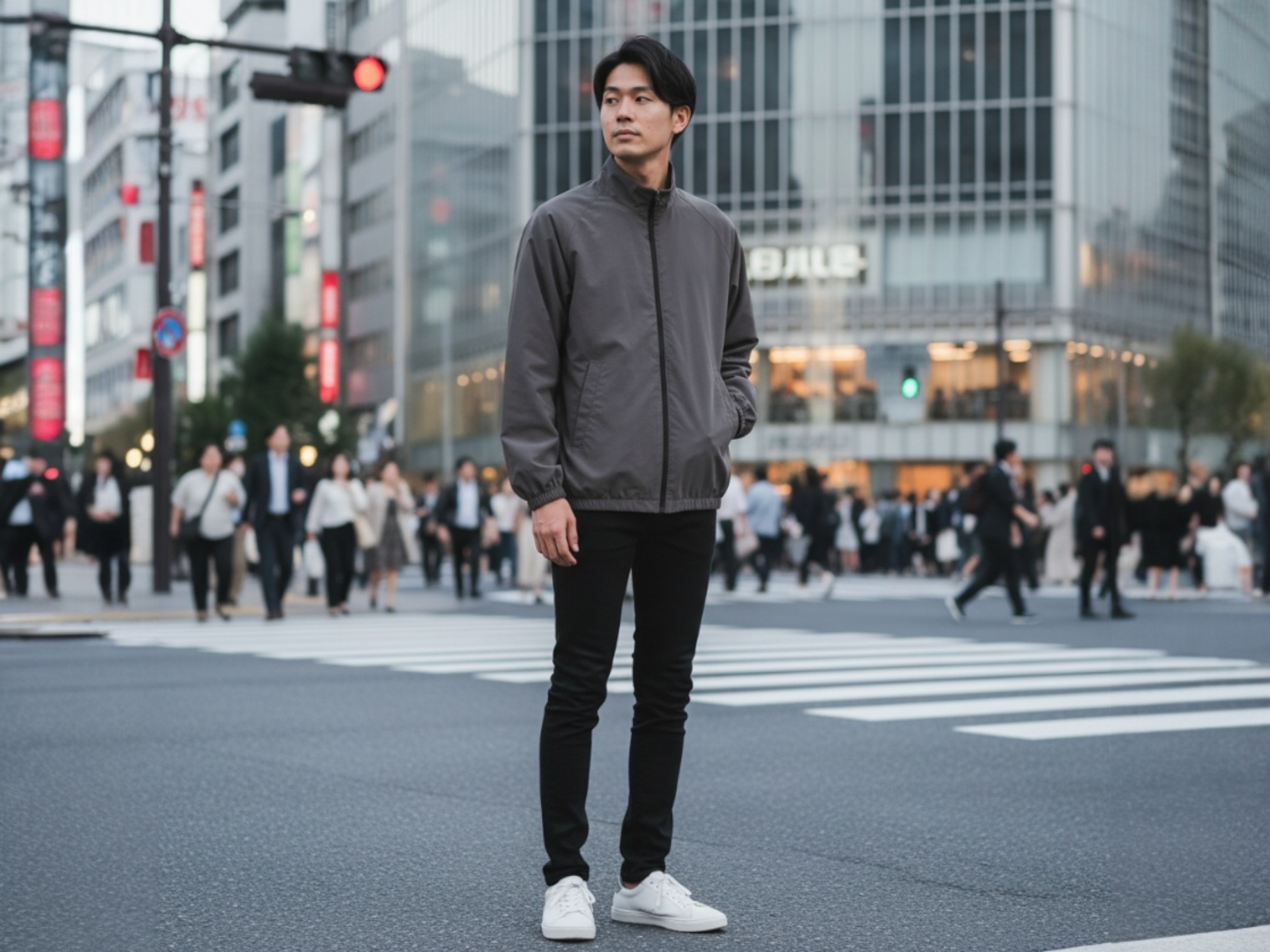 コットンライク ナイロン トレーニング ジャケット（裏地付）（着用例）