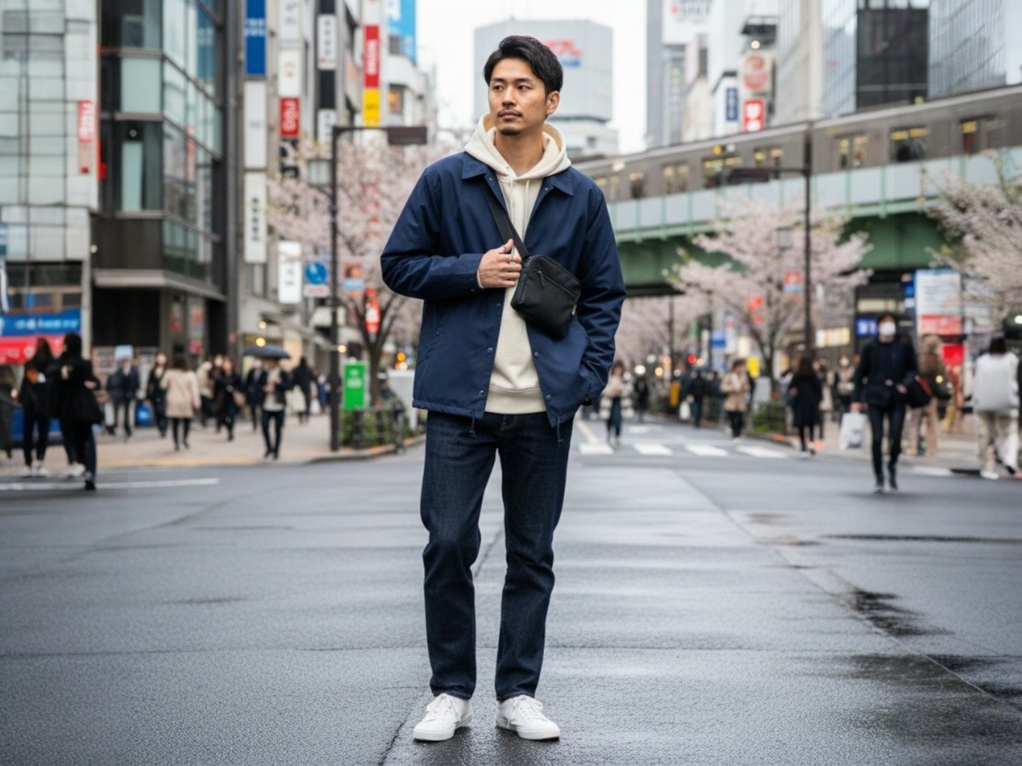 T/C コーチ ジャケット（裏地付）（着用例）