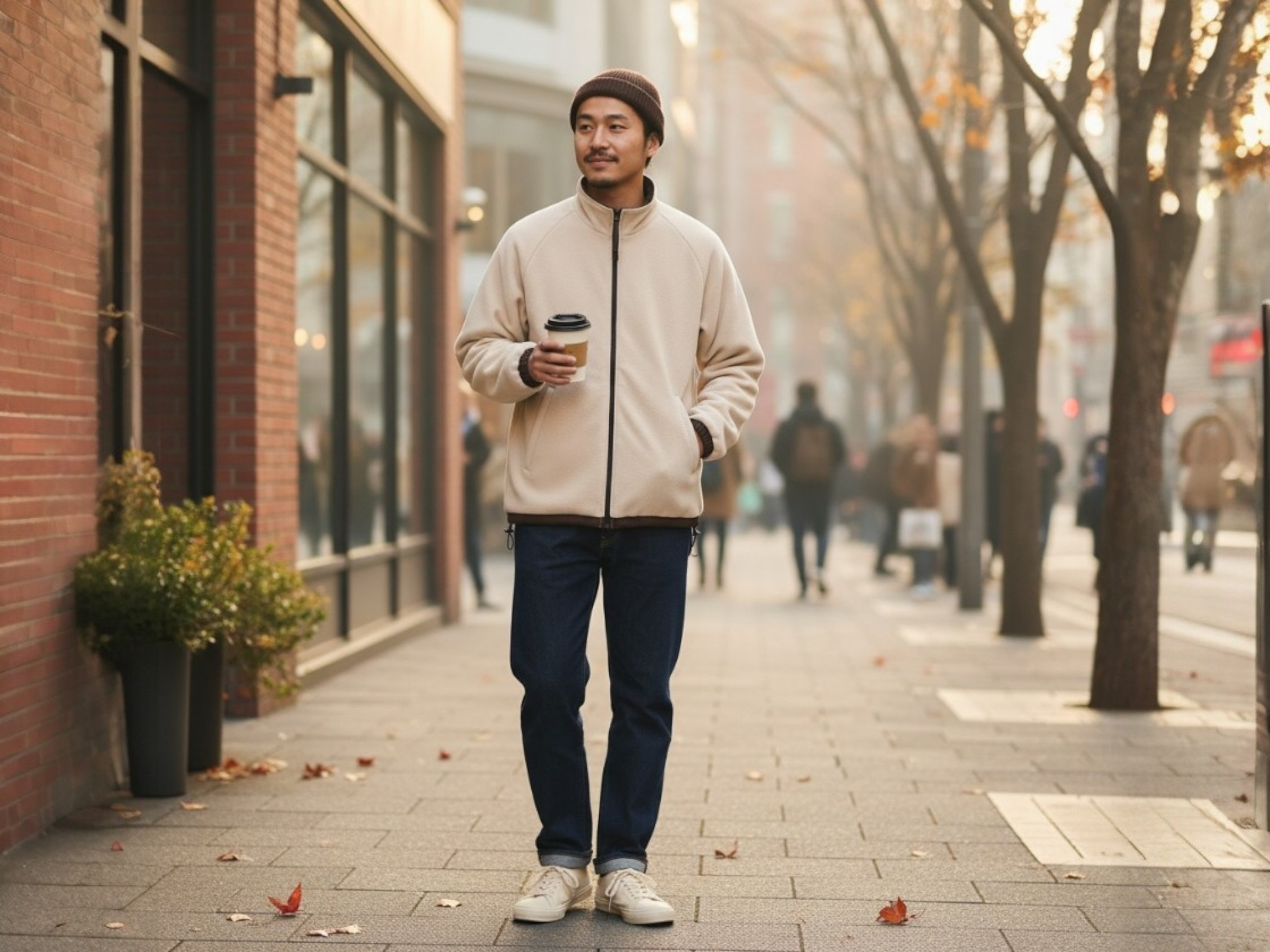 シェル フリース リバーシブル スタンドジャケット（着用例）