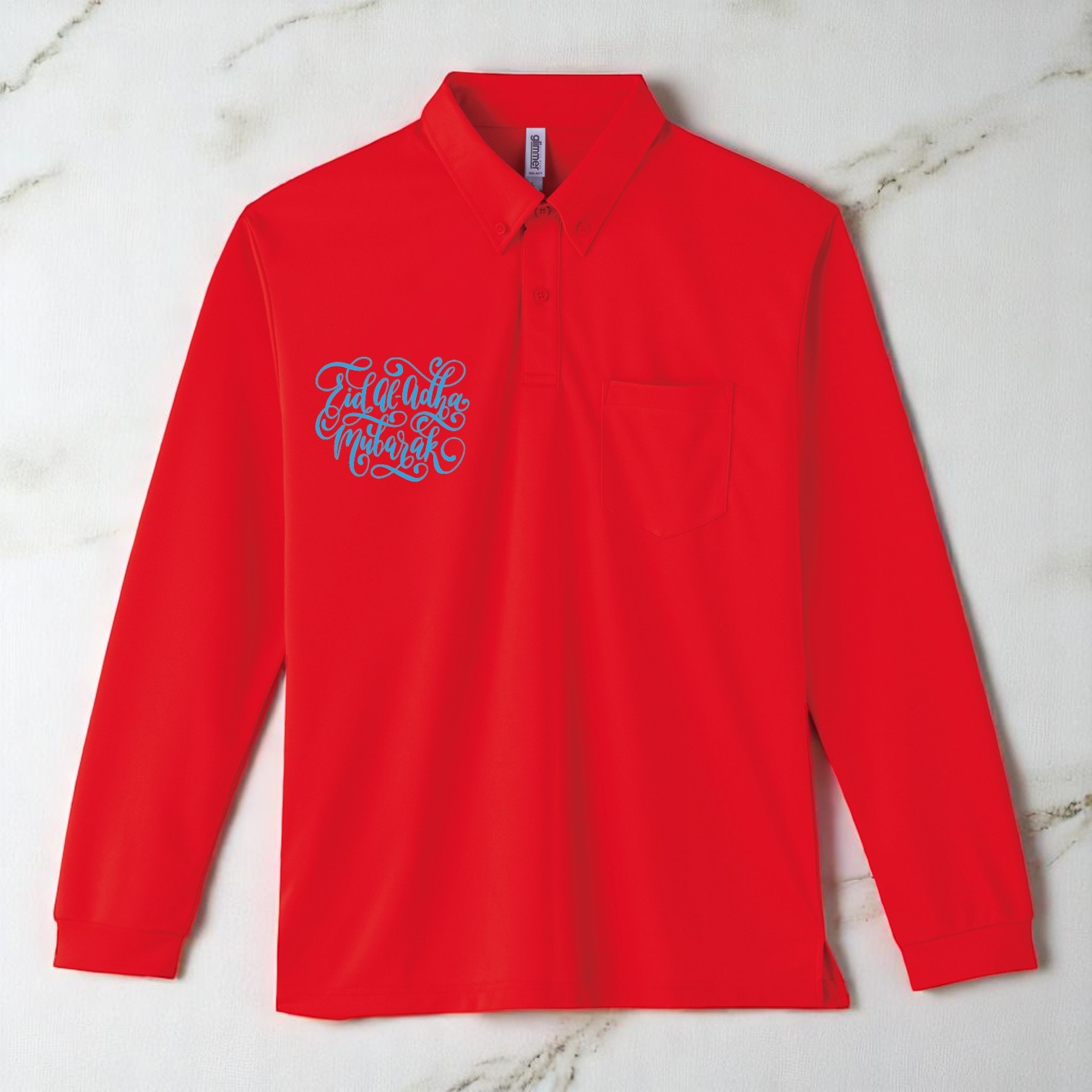 4.4オンスドライボタンダウン長袖ポロシャツ