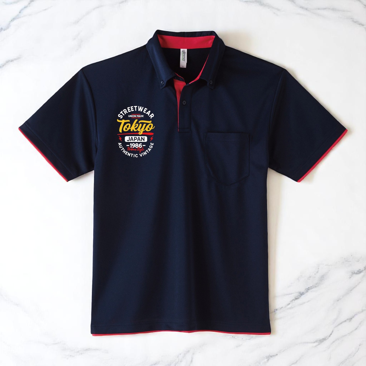 4.4オンスドライレイヤードボタンダウンポロシャツ