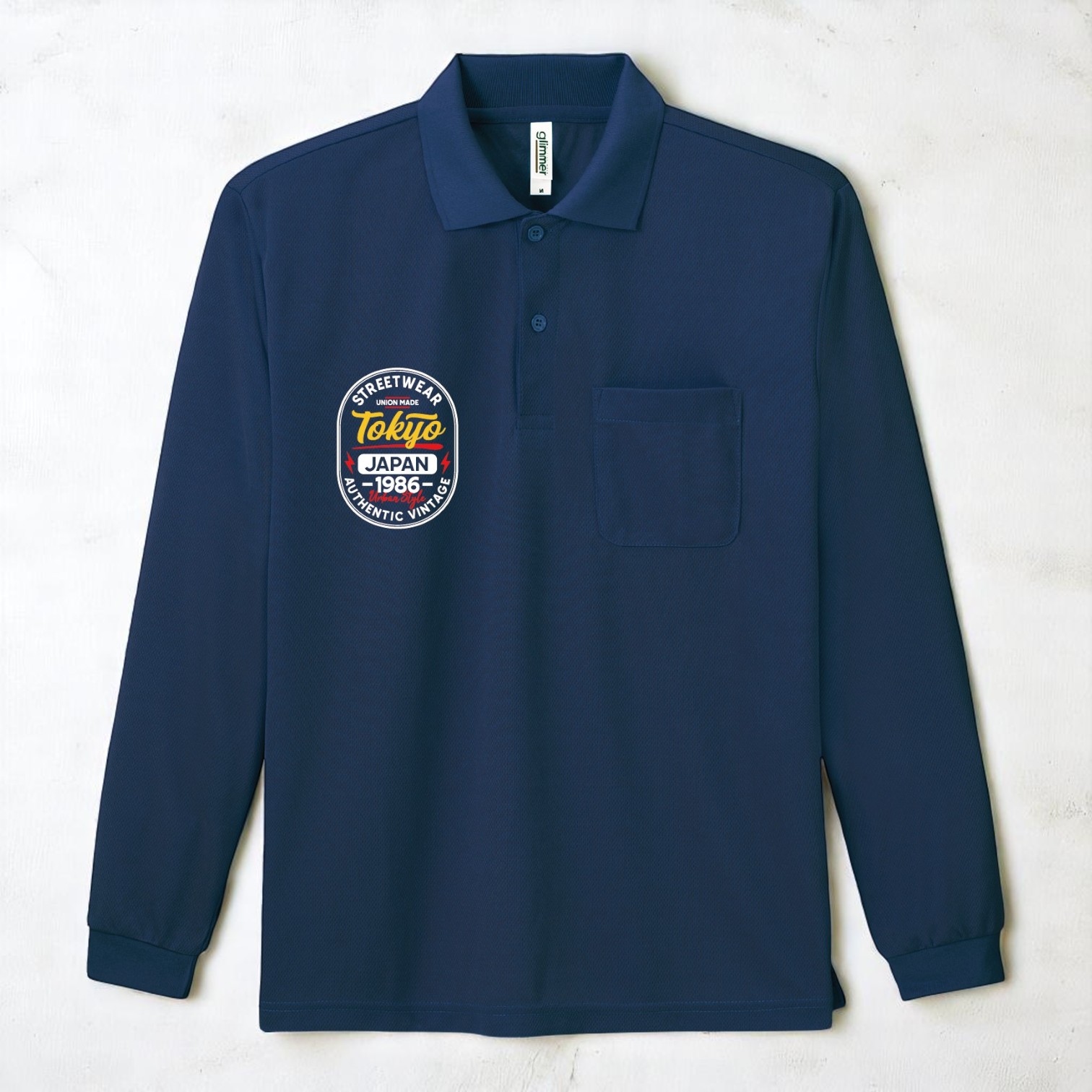 4.4オンスドライ長袖ポロシャツ