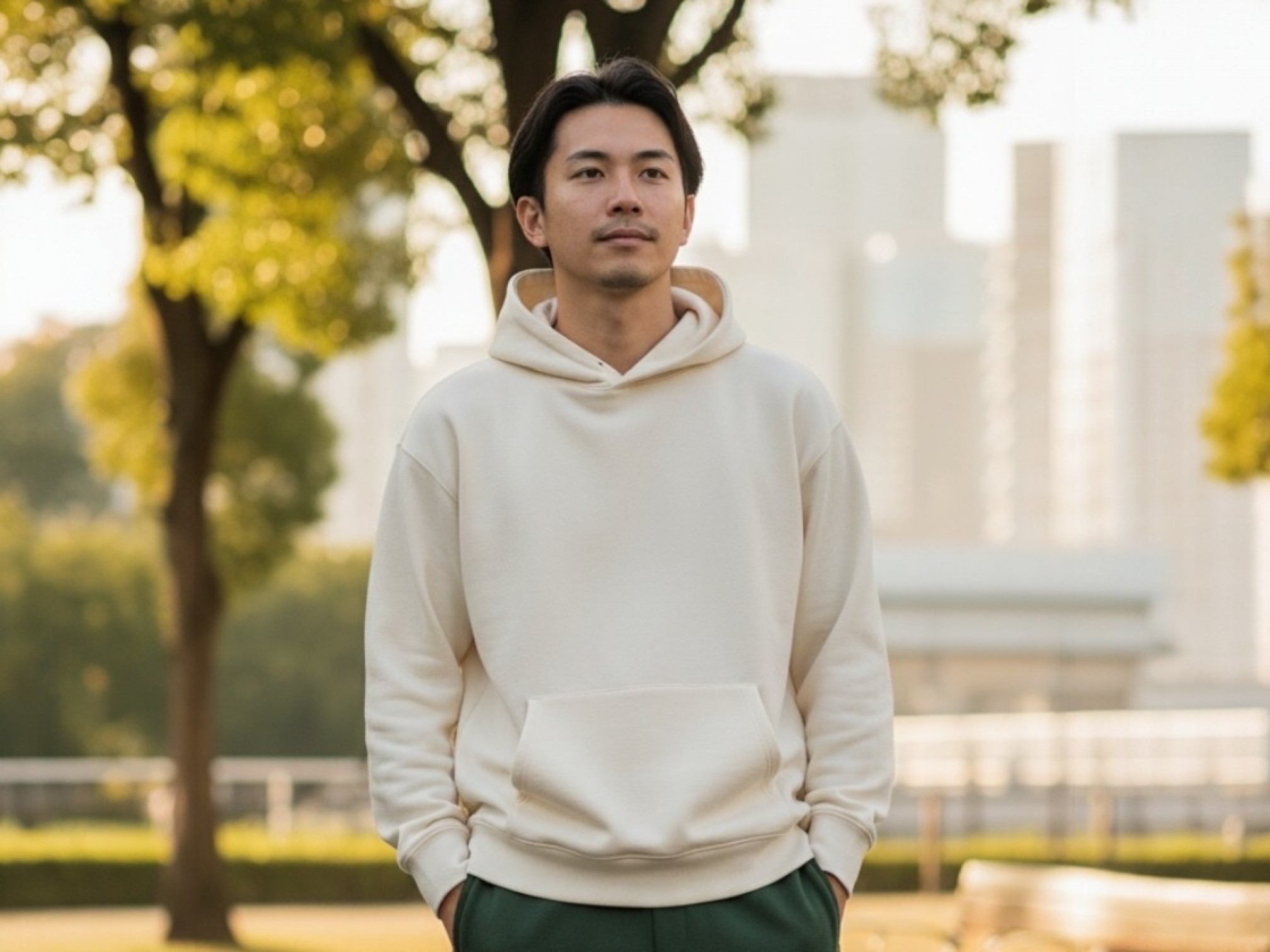 モデル着用 00186-NSP  9.7オンススタンダードスウェットパンツ