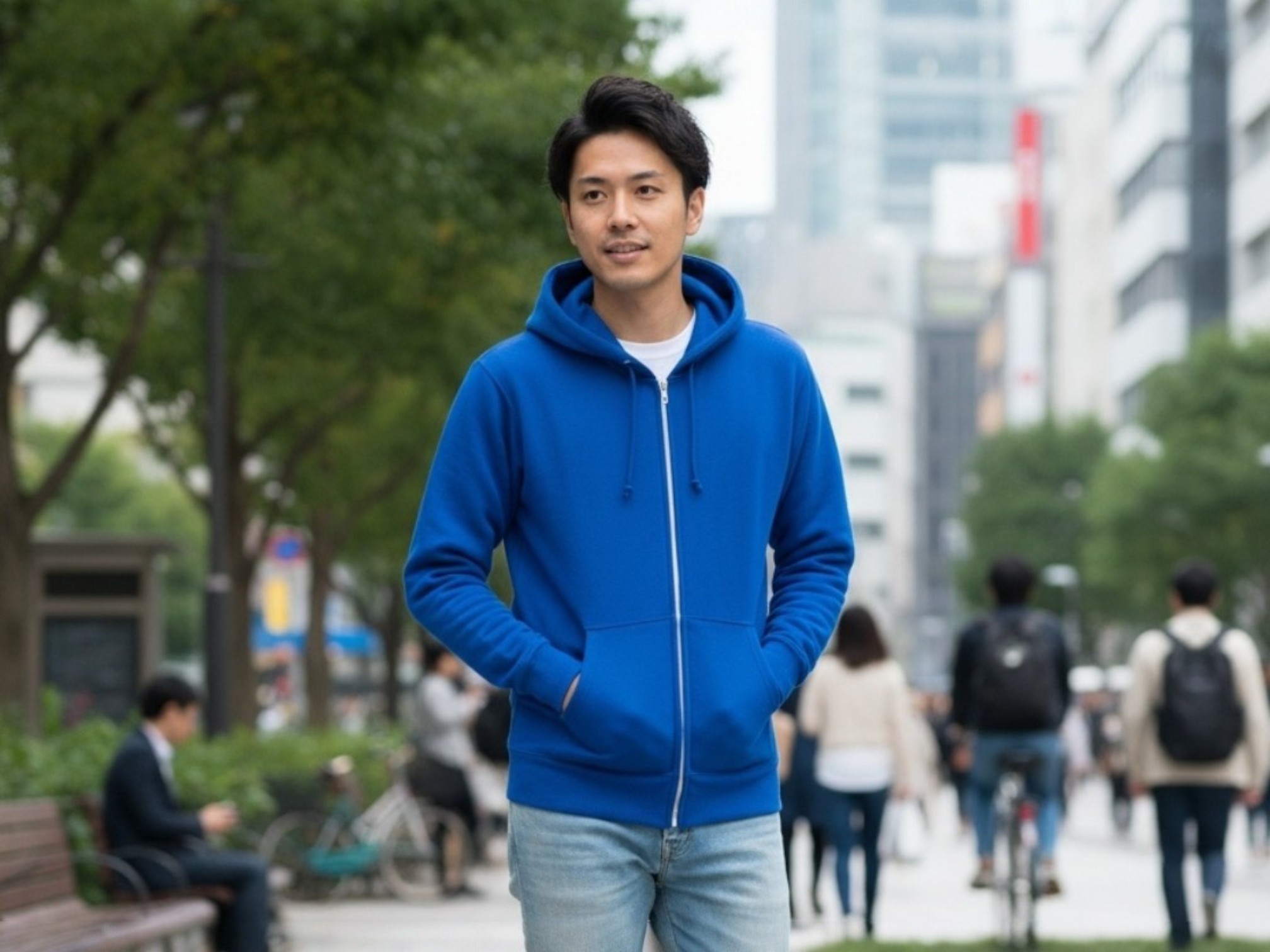 8.4オンスジップアップライトパーカー（着用例）