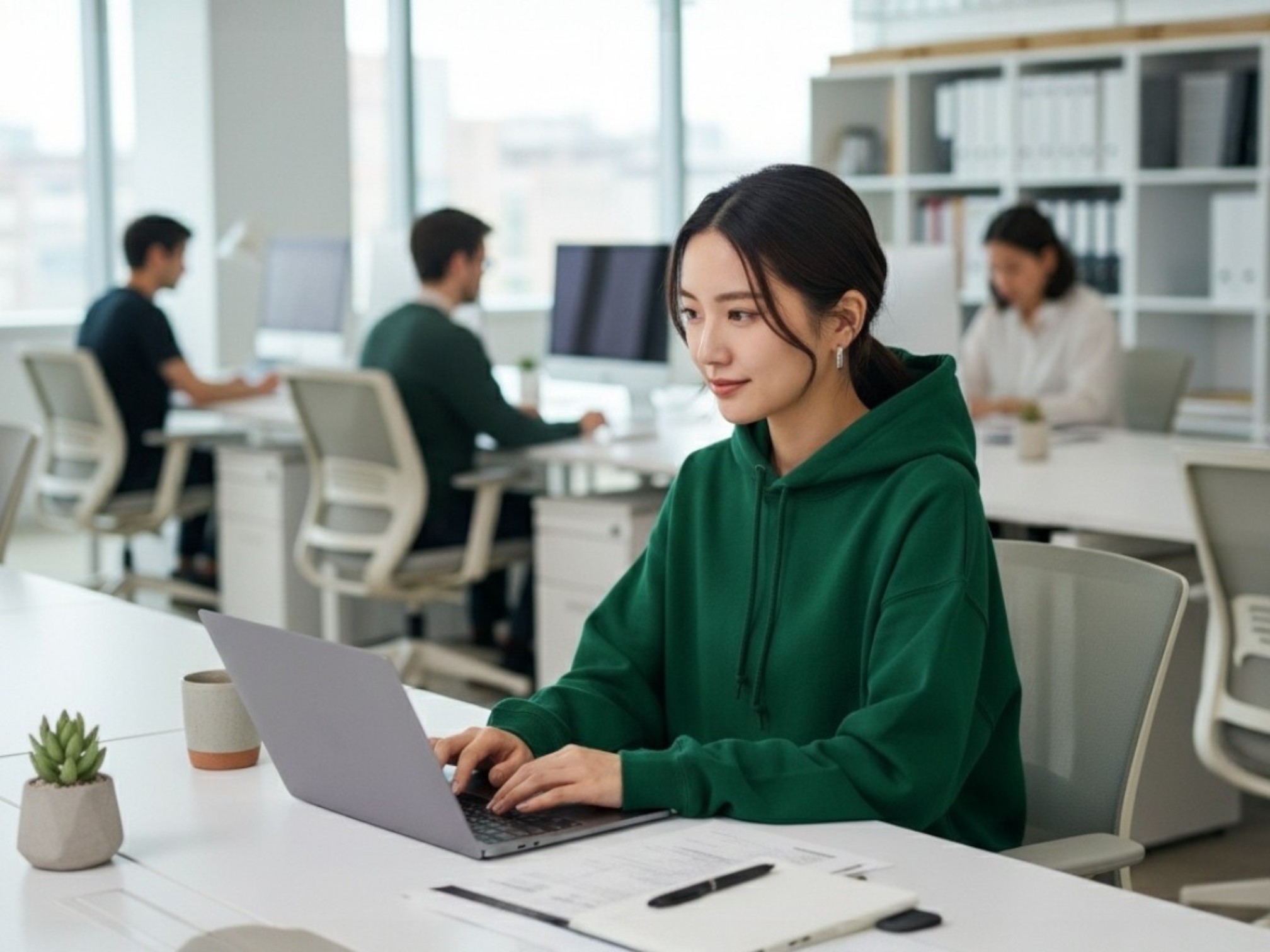 10.0オンス ビッグシルエット スウェット プルオーバーパーカ（裏パイル）（着用例）