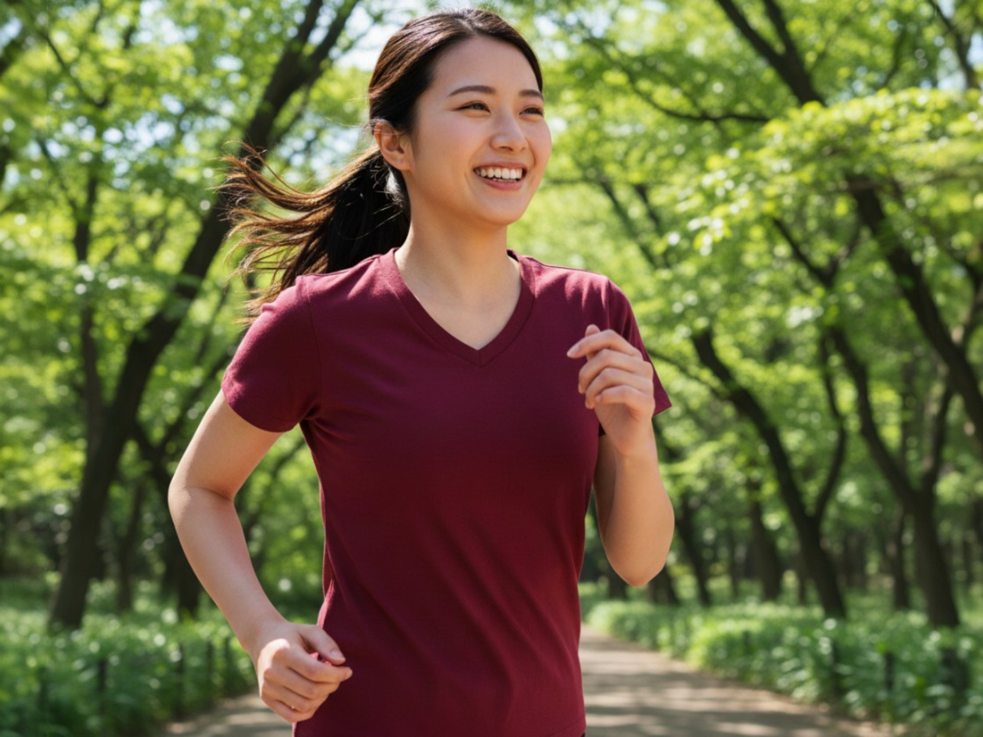 5.6オンスヘビーウェイトVネックTシャツ（着用例）