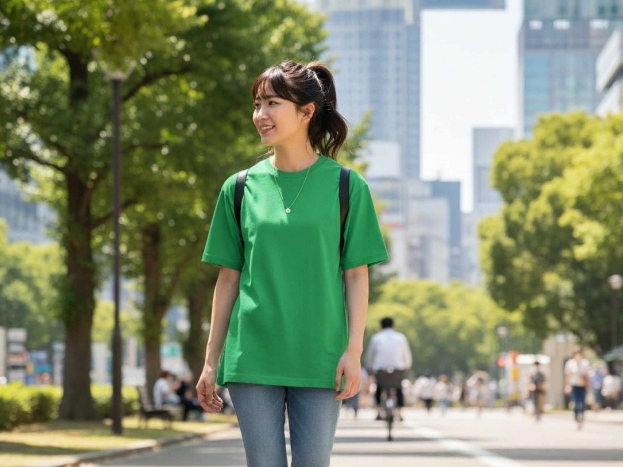 6.5オンスファインジャージーTシャツ（着用例）